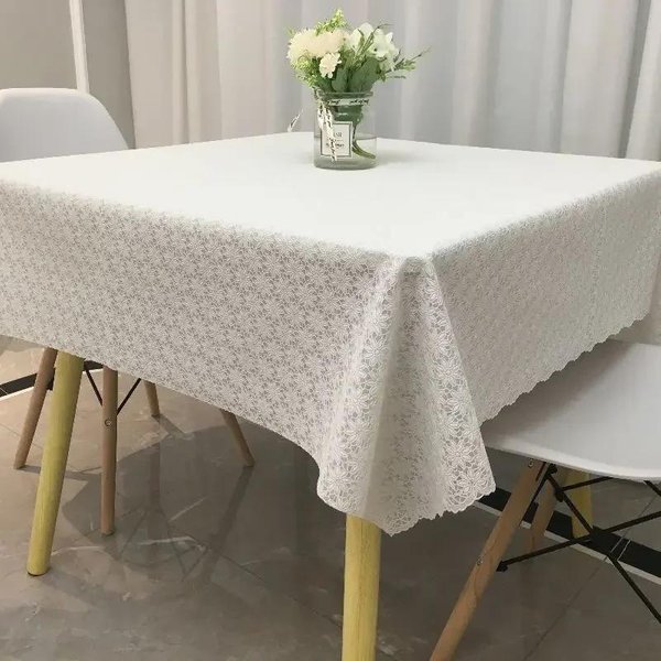 Domowy Plastikowy AntypośLizgowy Obrus Z Tworzywa Sztucznego PVC Kwadratowy Obrus Wodoodporny I Odporny Na Oparzenia Drukowany Obrus Na Stolik Do Herbaty, 135X240Cm-image
