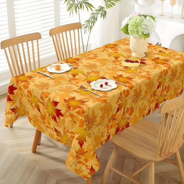 Mantel Rectangular Hojas De OtoñO Para DecoracióN De Mesa Cocina Comedor Impermeable Reutilizable Mantel Para Mesas Interior Exterior 140X180Cm-image