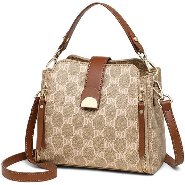 Bolso De Mano Para Mujer, Bolso Bandolera Para Mujer, Bolso De Hombro Ligero Y Lujoso Con DiseñO De Cubo. MarróN-image