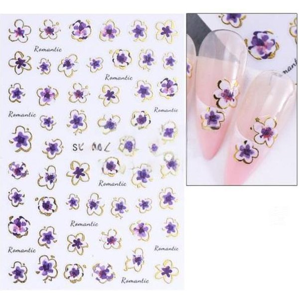 1 Pieza Pegatinas 3D Para UñAs Flores Plantas CalcomaníAs De Arte De UñAs Hojas Florales Deslizadores De Primavera DecoracióN De Manicura SW-H029-image