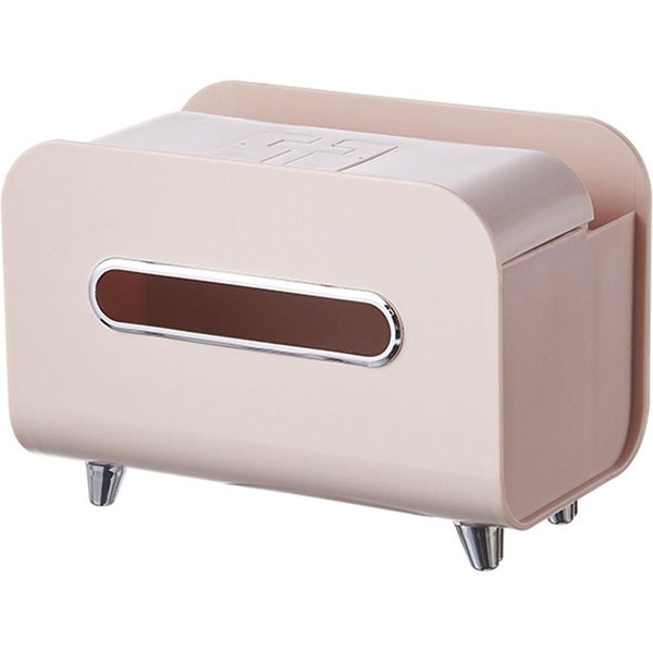 Caja De PañUelos De Escritorio Multifuncional Dispensador De Almacenamiento De PañUelos Con Soporte Para TeléFono Control Remoto-image