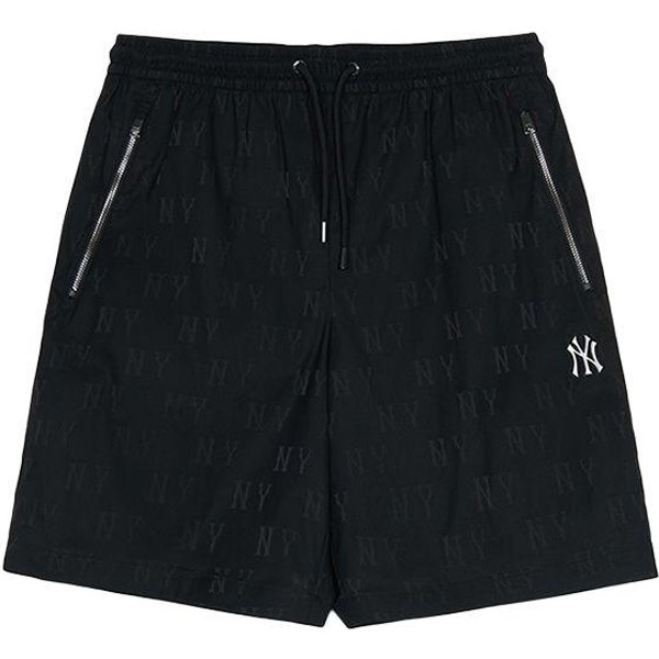 MLB New York Yankees WzóR Na CałEj Powierzchni Wygodne Zamki Splot Sznurowane Codzienne Spodenki Spodenki Unisex Czarne 3ASMM0153-50BKS S-image