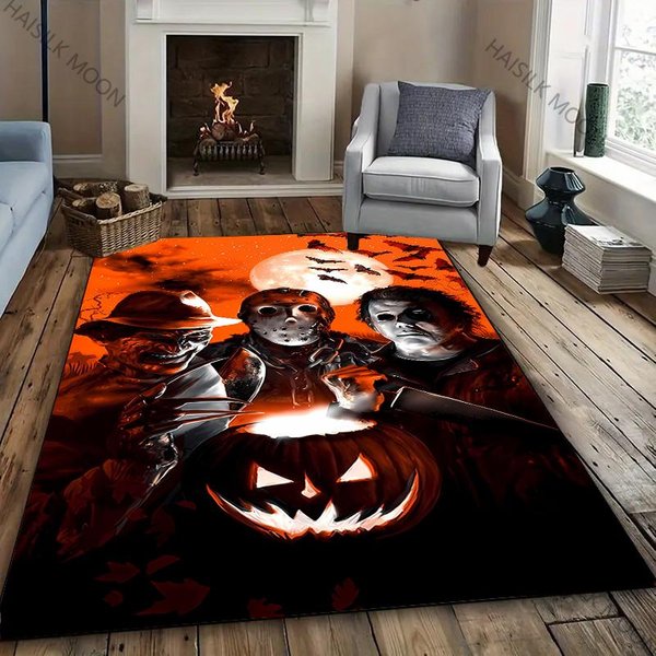 Dywan 3D Halloween Horror Thriller Tematyczny Dywan Salon Sypialnia Sofa DużA Powierzchnia Mata Dekoracyjna MięKki AntypośLizgowy Dywan Cztery Pory Roku Prezent 50X80Cm (20X31In)-image