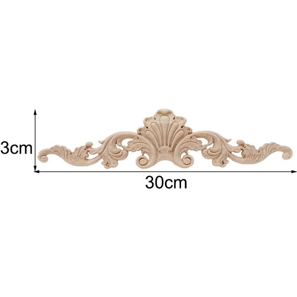 Apliques De Madera Tallados, Incrustaciones, Muebles Sin Pintar, CalcomaníAs De Flores De Madera Largas, Apliques De Madera Para Esquinas, Incrustaciones, Figuras De Madera-image
