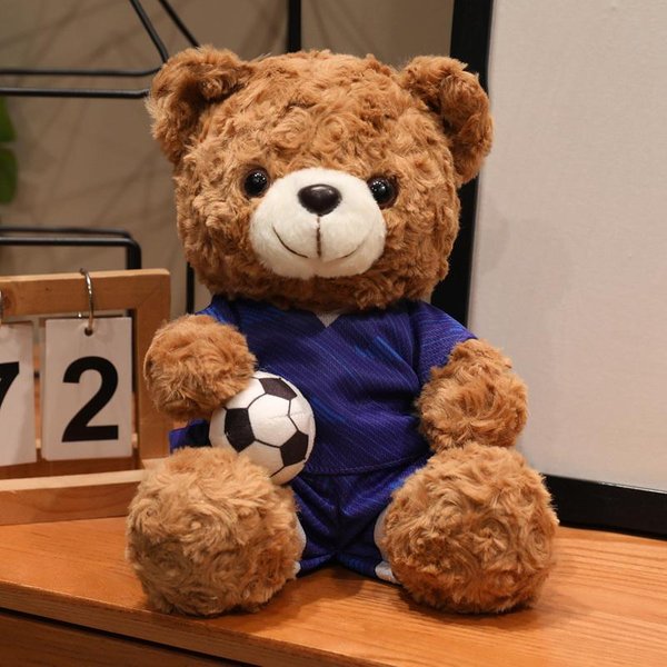 Urocza Pluszowa Zabawka NiedźWiedź PiłKarski Akcesoria PiłKarskie Pluszowy NiedźWiedź Pluszowe ZwierząTko W Koszulce Fani Dzieci Prezent Urodzinowy 15Cm-image