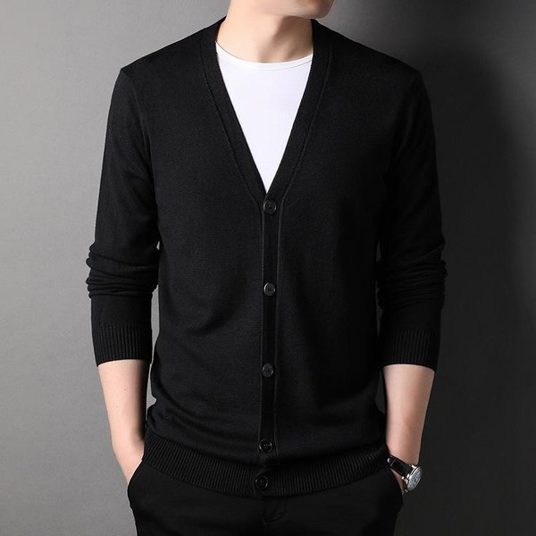 Nuevas Chaquetas De Moda De Estilo Coreano Para Hombres De OtoñO Para Hombres JóVenes Y De Mediana Edad, SuéTer De Manga Larga, Chaquetas Tipo CáRdigan De Punto Xxxxl-image