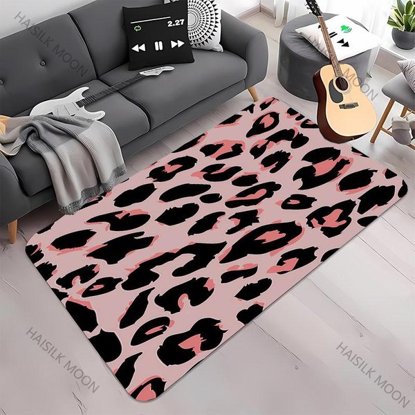 Nowe PółKi!Kolorowy Dywan Ze Wzorem Panterki, Dywaniki Do Salonu, Sypialni, Biura, Pokoju DziecięCego, AntypośLizgowa Mata, MożNa Prać W Pralce 40X60Cm (16X24In)-image