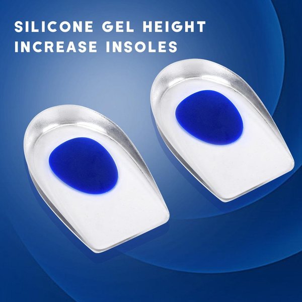 Plantillas De Gel De Silicona Aumento De Altura OrtopéDicas Para Pies Soporte De Arco Almohadillas Para TalóN Azul-image