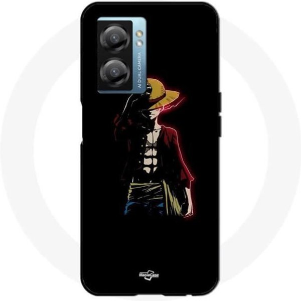 Coque Maniacase Pour Oppo A77 5G One Piece Manga Anime Luffy Fond Noir Negro-image