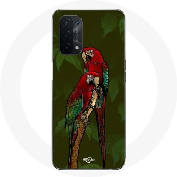 Funda - Maniacase - Oppo A74 - Flexible - Roja - Loro Rojo-image
