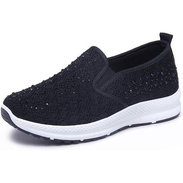Damskie Buty Wiosna Nowe Buty Do Biegania PłAskie Casualowe Buty Sportowe Buty Do Chodzenia Dla SenioróW MięKka Podeszwa Modne Buty Dla Mamy 38 Czarny-image