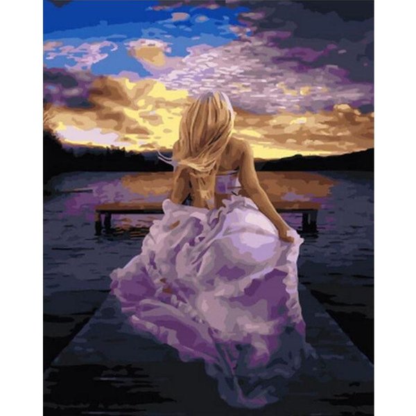 Bordado De Diamantes 5D Completo Redondo Diy Pintura De Diamantes Punto De Cruz 3D Mosaico NiñA Corriendo Imagen 20X30CM-image