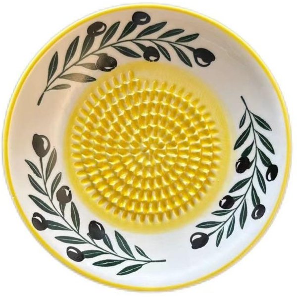 AntypośLizgowa Ceramiczna Miska Do Mielenia RęCzna Tarka Do Imbiru Talerz Do Tarcia Czosnku Zastosowanie W Kuchni Style C-image