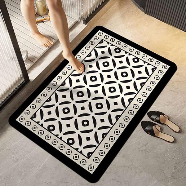 Alfombrilla De BañO De Lodo De Diatomeas, Felpudo Para Puerta De Inodoro, Absorbente, Secado RáPido, Antideslizante, Alfombrilla Para Suelo De Inodoro, Cocina, Alfombra, Alfombrilla Suave 40×60Cm-image