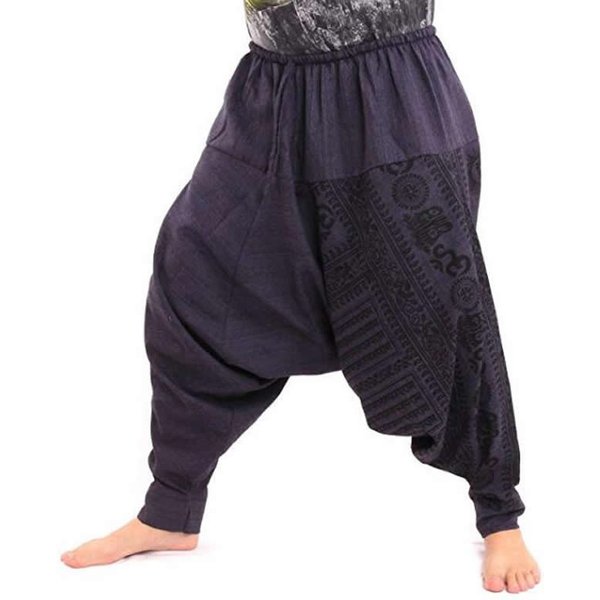 Pantalones Harem De Hip Hop Para Hombre, Pantalones Holgados Con Entrepierna, Pantalones De Talla Grande Bohemios Gitanos De Aladino, Pantalones De Pierna Ancha Bohemios De Verano De Nepal, Pantalones Informales Xxxxxl Black-image