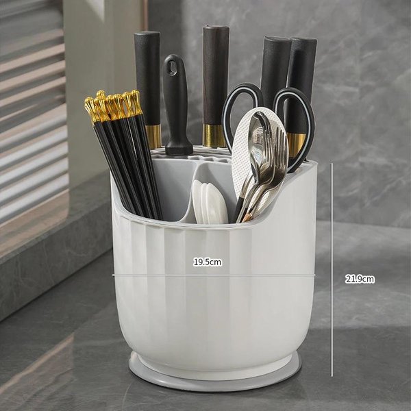 Soporte Giratorio MultifuncióN Para Cuchillos, Palillos, Cuchara CilíNdrica, Almacenamiento Integrado, Estante Para Cuchillos De Cocina, Estante De Almacenamiento-image