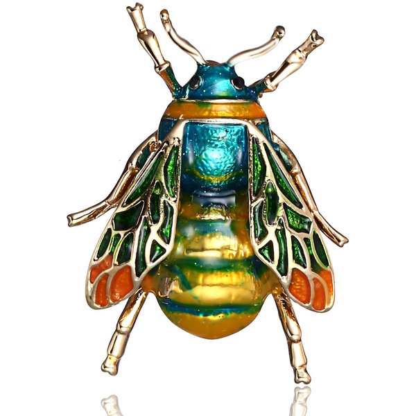Broche De Abeja Insecto De Moda Vintage Esmalte Colorido Cristal PedreríA Animal Broche Para Mujeres Hombres JoyeríA De DeclaracióN-image