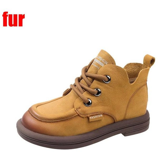 Damskie Botki Sznurowane Jesienne RęCznie Robione Retro OkrąGłY Nosek KróTkie Buty Casual MięKka Podeszwa AntypośLizgowe Wygodne Buty 35-image