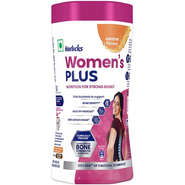 Horlicks Women’S Plus Karmelowy 400 G SłOik | NapóJ O Wysokiej ZawartośCi Wapnia I Witaminy D Dla Mocnych KośCi | Suplement Diety Dla Zdrowia KośCi Kobiet-image