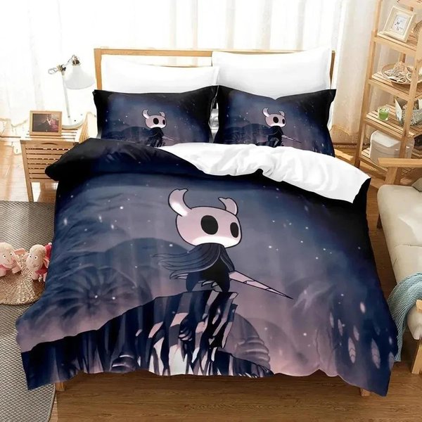 ColeccióN De Ropa De Cama Anime Juego Hollow Knight Funda NóRdica ColeccióN De Cama Funda De Colcha Funda De Almohada EdredóN TamañO King Queen ColeccióN De Ropa De Cama Para NiñOs Adultos 70X133Cm 2Pcs-image