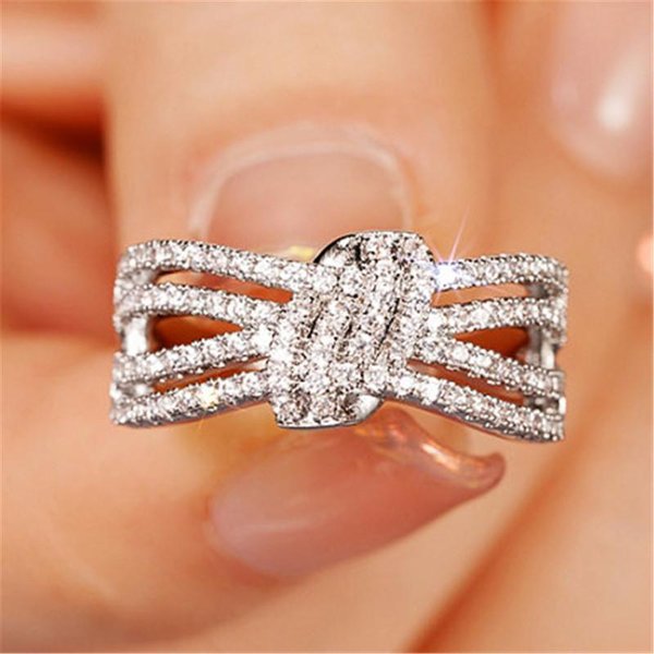 Anillos De Plata De Ley Para Mujer Bling Bling Circonita CúBica Alianza De Boda Accesorios Anillos De DeclaracióN Para Fiesta JoyeríA Femenina 9-image
