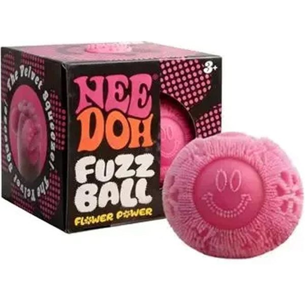 Needoh Fuzz Ball Flower Power ŚCiskana Zabawka - MięKka Puszysta PrzenośNa Do Redukcji Stresu Fidget Na LęK Pink-image