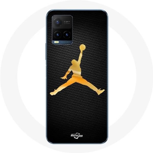 Coque Pour Vivo Y21S 2021 / Y21 2021 Air Michael Jordan Logo Jaune-image
