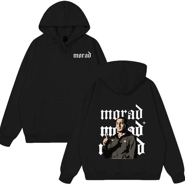 Rapper Morad Mdlr Tour ÁLbum Merch Ropa Para Hombre Sudaderas De Alta Calidad Moda Hip Hop Tops De Manga Larga Estilo Invierno Streetwear 4XL Negro-image