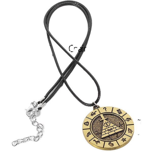 Anime Gravity Falls Bill Cipher Dipper Dziennik Naszyjnik Z Wisiorkiem Dla MężCzyzn Kobiet Vintage Choker Naszyjnik Fani Black-image