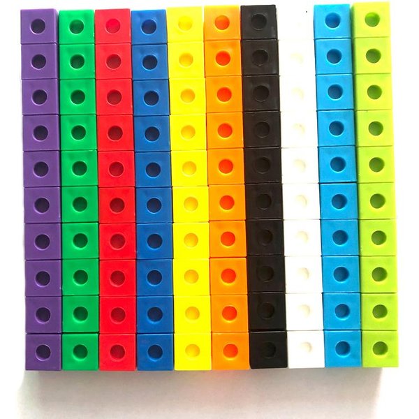 Zestaw 100 Sztuk Kostek ŁąCząCych Manipulacje Matematyczne Dzieci UcząCe Się Klocki Do Liczenia Montessori Edukacyjne Zabawki RozwijająCe MóZg Red-image