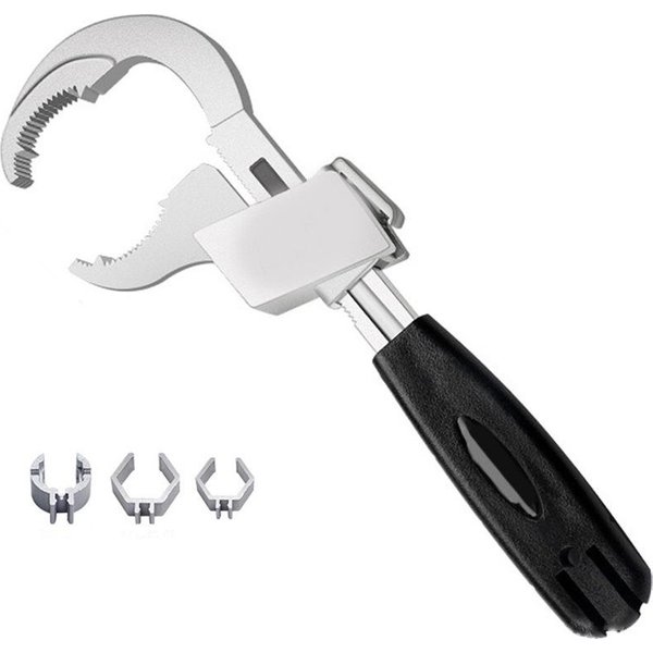 Juego De Llaves Ajustables Multifuncionales De Doble Cabeza - Ideal Para Espacios Estrechos Y Mantenimiento De TuberíAs, Esencial Para Reparaciones De BañO Negro-image