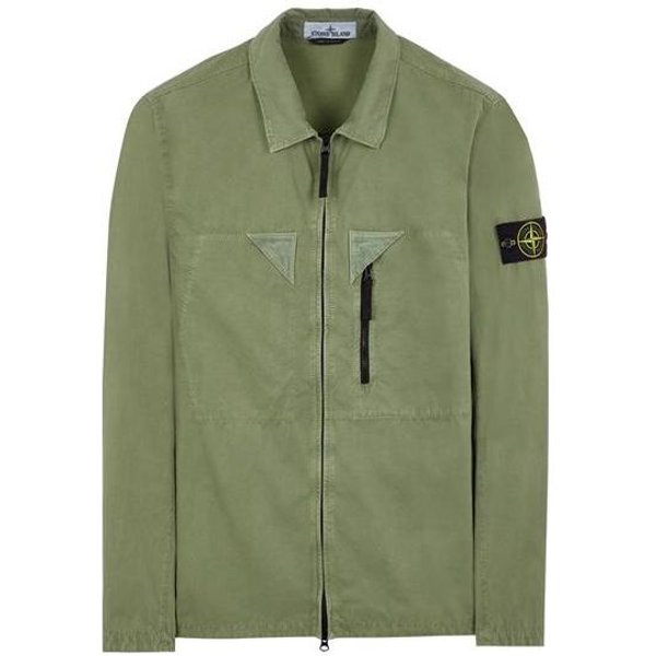Stone Island Ss23 Serie Nylon Meta Ligera Vintage Lavado Con Cuerno Bolsillo ÚNico Cremallera Lateral Chaqueta Unisex Verde 7815106WN-V0155 L Gray-image