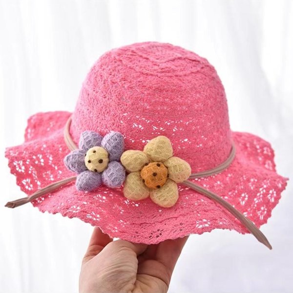 Sombrero De NiñA Bebé Verano Fino De Ala Ancha Para NiñAs Sombrero Para El Sol Lindo Para NiñA 54Cm-image