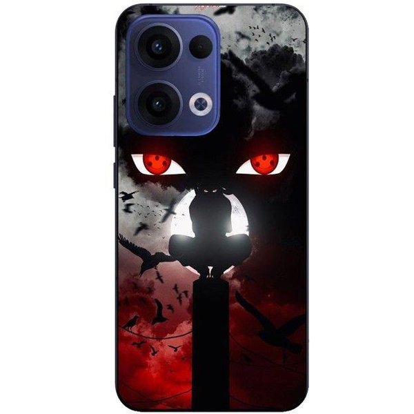 Coque De TéLéPhone - Maniacase - Oppo Reno 13 5G - Silicone - Itachi Uchiwa - Souple Negro-image