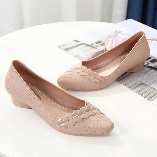 Wysokie Obcasy Stado Buty Kobieta Wysokie Grube Obcasy Nowe Damskie CzółEnka Szpilki Szpiczasty Nosek Buty Damskie 39-image