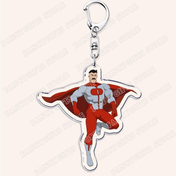 Llaveros Populares De SuperhéRoe Animado Para Adultos Invencible Para Accesorios Bolsos Llaveros De Omni-Man JoyeríA Fans De Videojuegos Amigos Regalos Gray-image