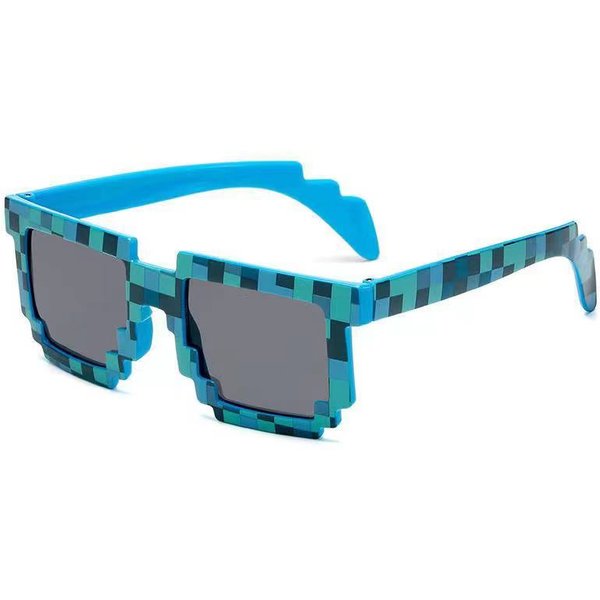 Gafas De Sol De úLtima Moda, Gafas De Sol Creeper, Excelente ArtesaníA, Gafas Divertidas Con Mosaico Novedoso Para NiñOs Y NiñAs, Gafas Pixel. Blue-image