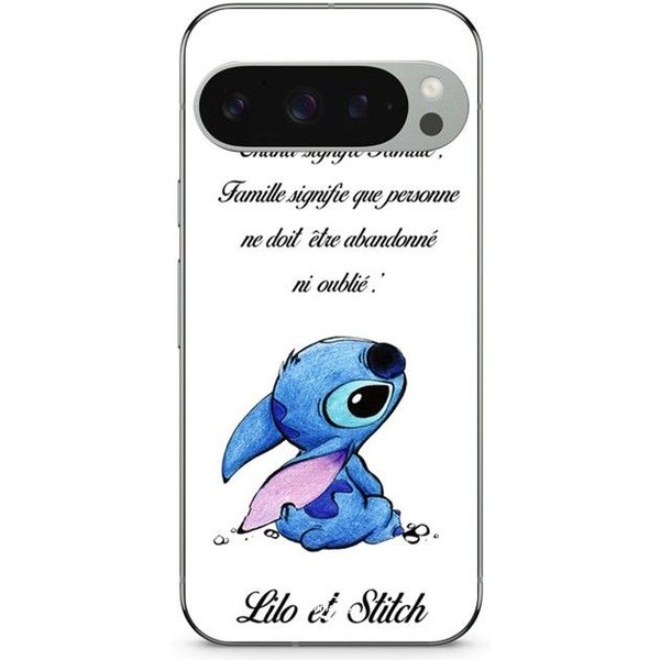 Funda - Maniacase - Google Pixel 9 Pro - Flexible - Silicona - Stitch-Lilo-Familia-Blanco Negro-image