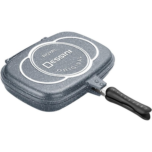 SartéN De Doble Cara Giyoca, SartéN Parrilla BBQ De 32/36/40Cm, SartéN Parrilla De CoccióN A PresióN Doble Cara, Olla Parrilla PortáTil Para El Hogar 36Cm-image