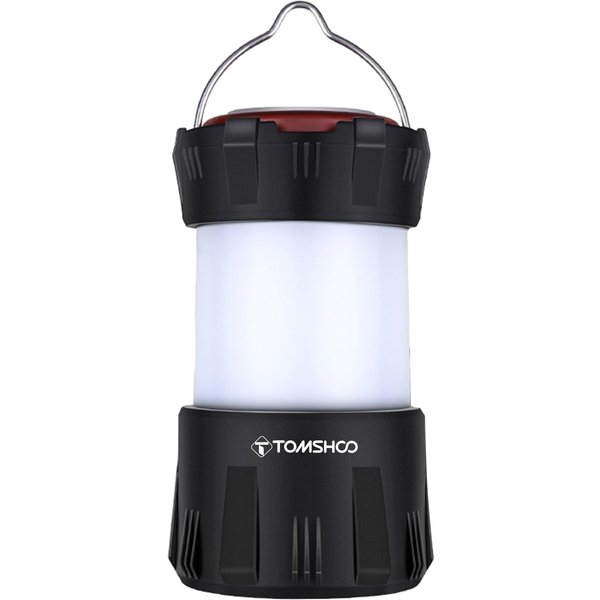 Tomshoo LED Camping Lantern Typ C ŁAdowalna Lampa Kempingowa Wodoodporna, PrzenośNa Lampka Do Namiotu Czarny-image