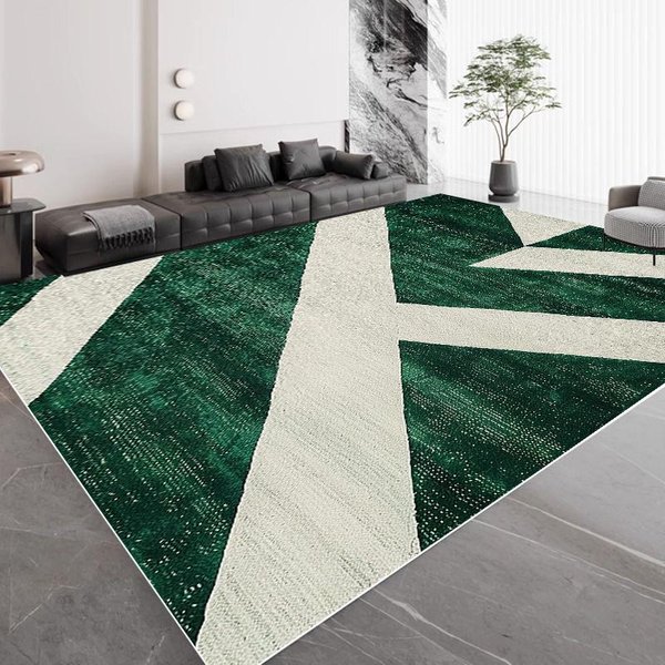 Luksusowy Zielony Geometryczny DużY Dywan Do Salonu MięKki AntypośLizgowy Nowoczesna Dekoracja Domu Dywany Do Sypialni Maty PodłOgowe Pod Sofę 60*90Cm-image