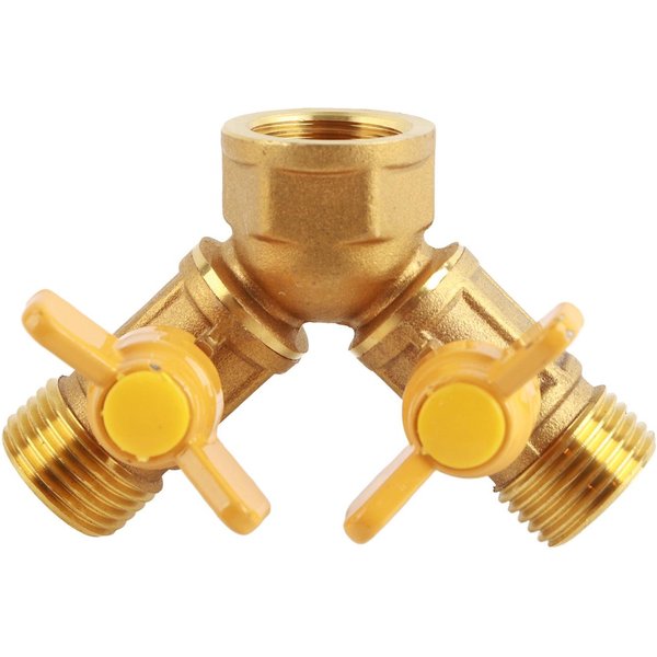 G1/2 MosiężNy Adapter Do WężA Ogrodowego, 2-DrożNy, PodwóJny Kran, ZłąCze Do PodwóJnego Kranu Beige-image