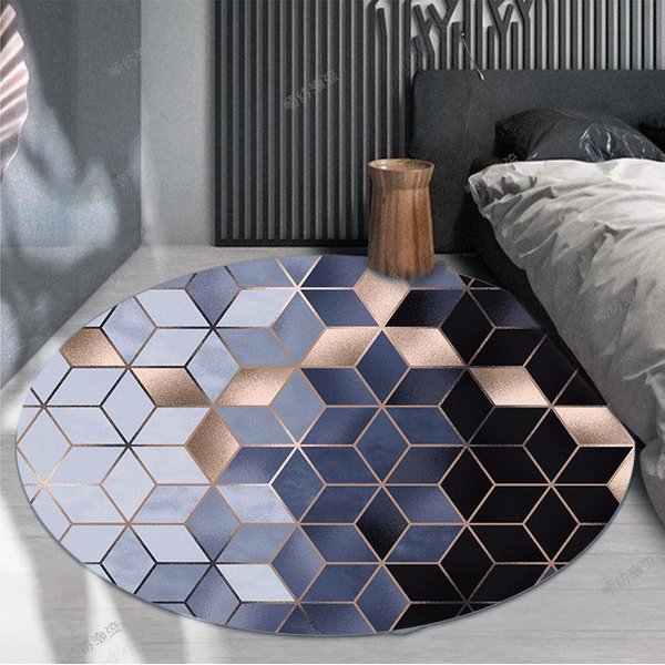 Modny OkrąGłY Dywan Nordycki MięKki OkrąGłY Dywan Do Salonu Sypialni Mata Pod KrzesłO AntypośLizgowa Mata PodłOgowa 60Cm Diameter-image