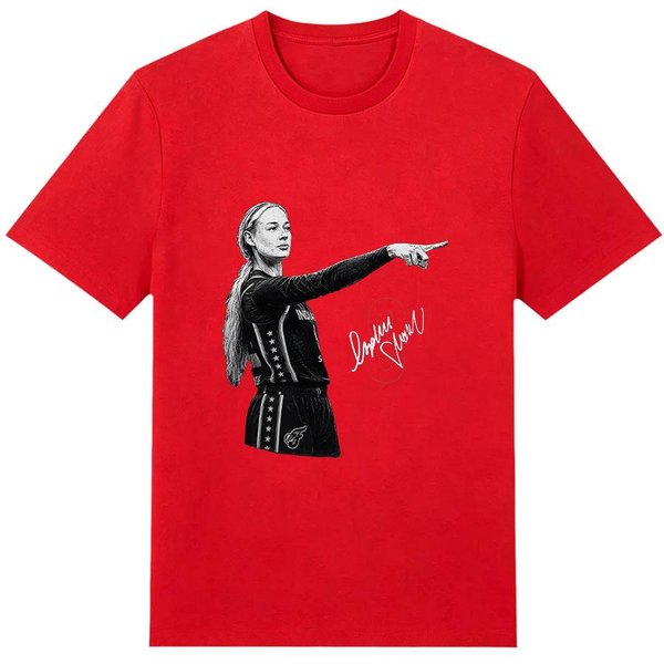 Camisetas Sophie Cunningham SeñAlando Para Mujer Hombre Casual Cuello Redondo Manga Corta Tops CóModo AlgodóN Superior Ropa Casual S Red-image