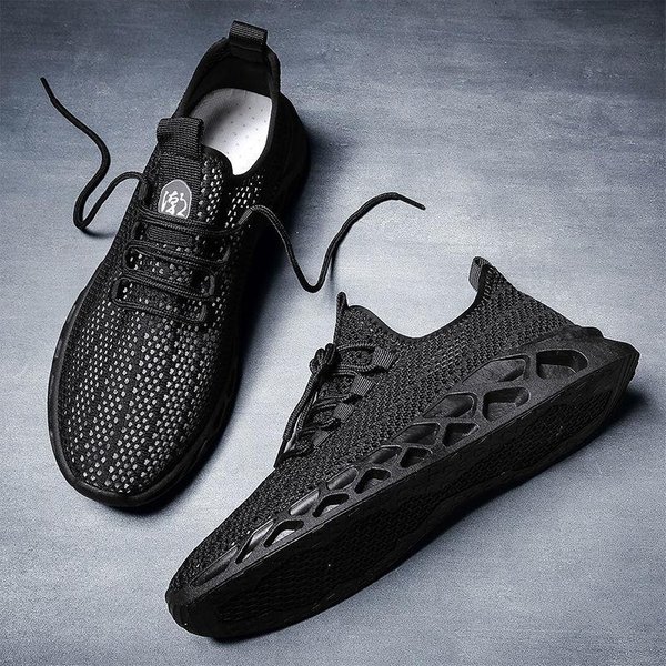 Zapatos De Verano Para Hombre Nuevos Zapatos De Malla Para Hombre De CañA Baja Transpirables Tejidos Con Malla Fly Zapatos Casuales CóModos Zapatos Para Caminar Para Hombre 44 Gray-image
