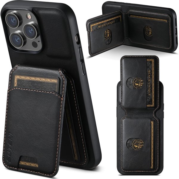 Suteni Etui Na Karty SkóRzane Magnetyczne Kieszonkowe Etui Portfel Etui Na Telefon Do Iphone X XS XR 11 12 13 14 15 Plus 16 Pro Max For Iphone 13 Pro-image