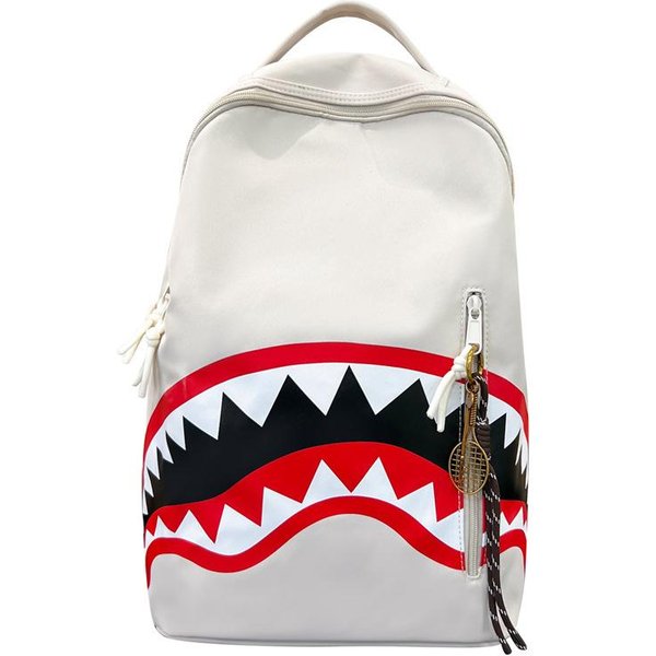 Mochila Escolar Mochila Para Hombre Bolso De Viaje Mochila De Moda Mochila Escolar Para Estudiante Gran Capacidad Tendencia Callejera Bolsa TiburóN Without Accessories Blanco-image