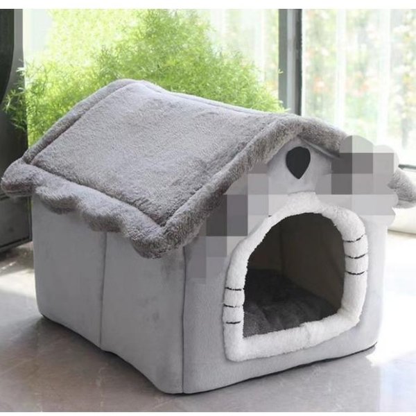 Caseta Para Perro Caseta Para Gato Tipo Casa Cuatro Estaciones General Temporada De Invierno CáLido Perro PequeñO Se Puede Quitar Y Lavar Colchoneta Cama Para Perro Suministros Para Mascotas M-46*40*38-image