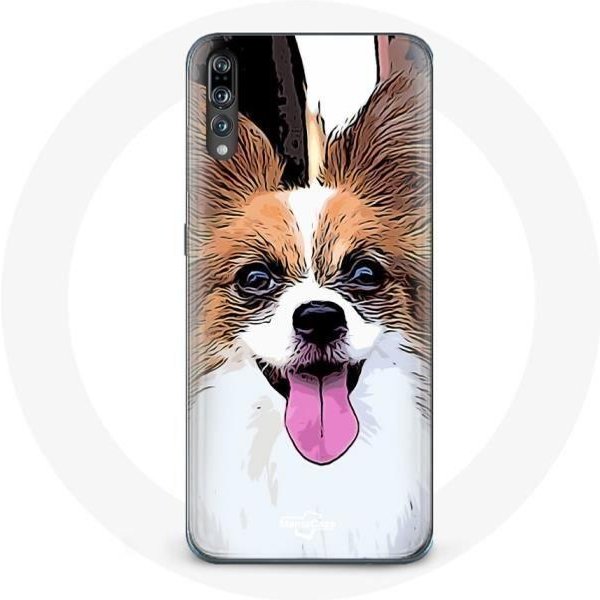 Funda - Maniacase - Samsung Galaxy P20 Pro - Spaniel Enano Continental - Flexible - Negro, Blanco Y MarróN Blanco-image