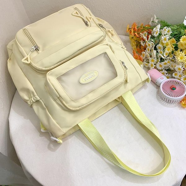 Torba Tutorial Torebka Dla Uczennic SzkołY Podstawowej Torba Tutorial Dla UcznióW Gimnazjum Przezroczysta Torba Na Jedno Ramię Typu Crossbody Beige-image
